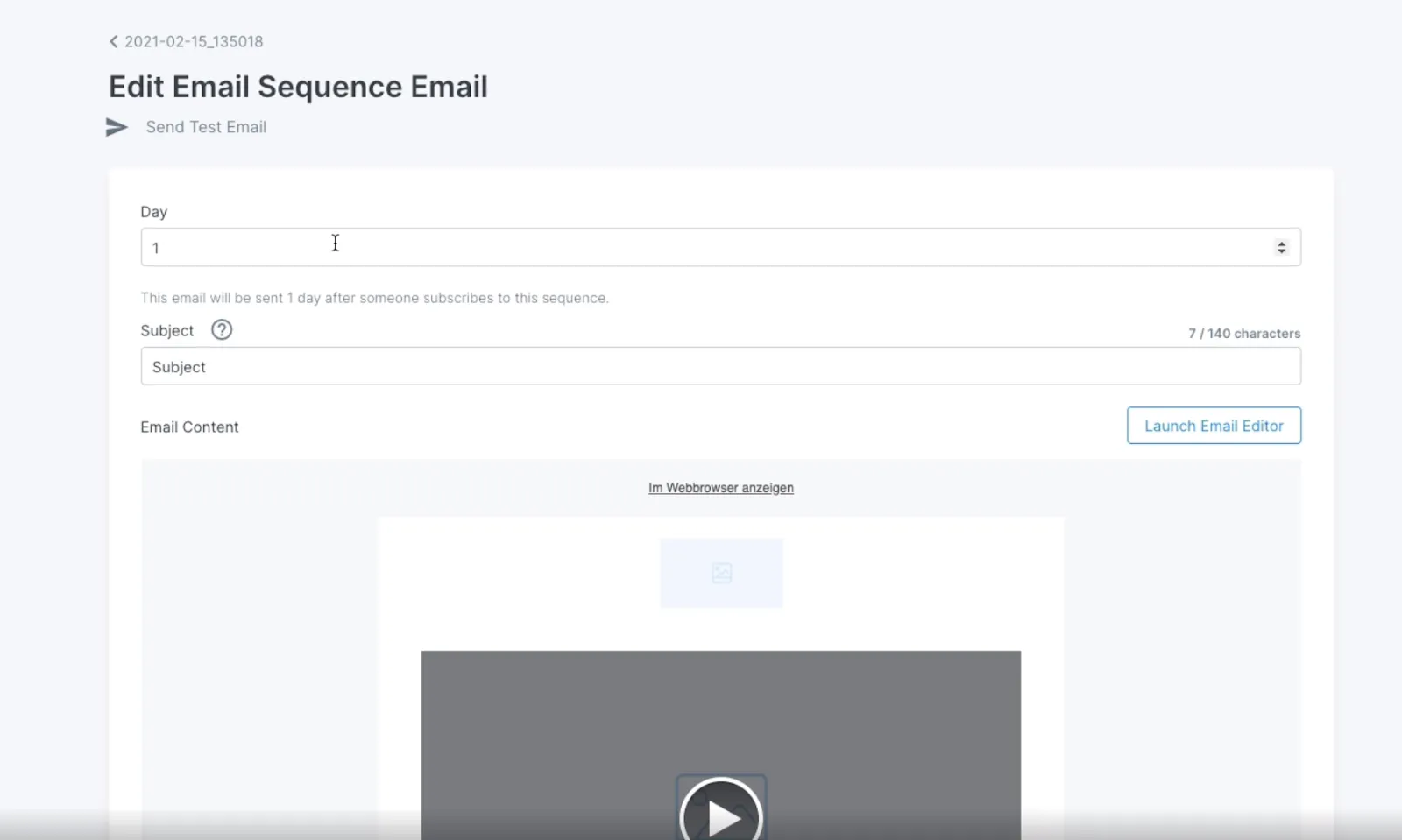 Kajabi email editor screenshot