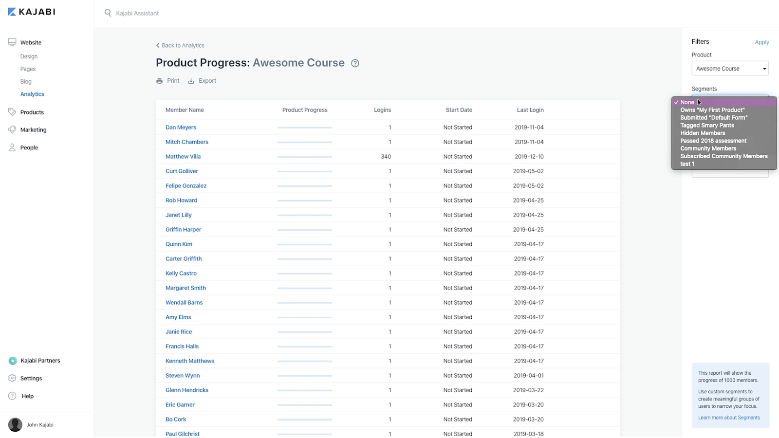 Kajabi product progress