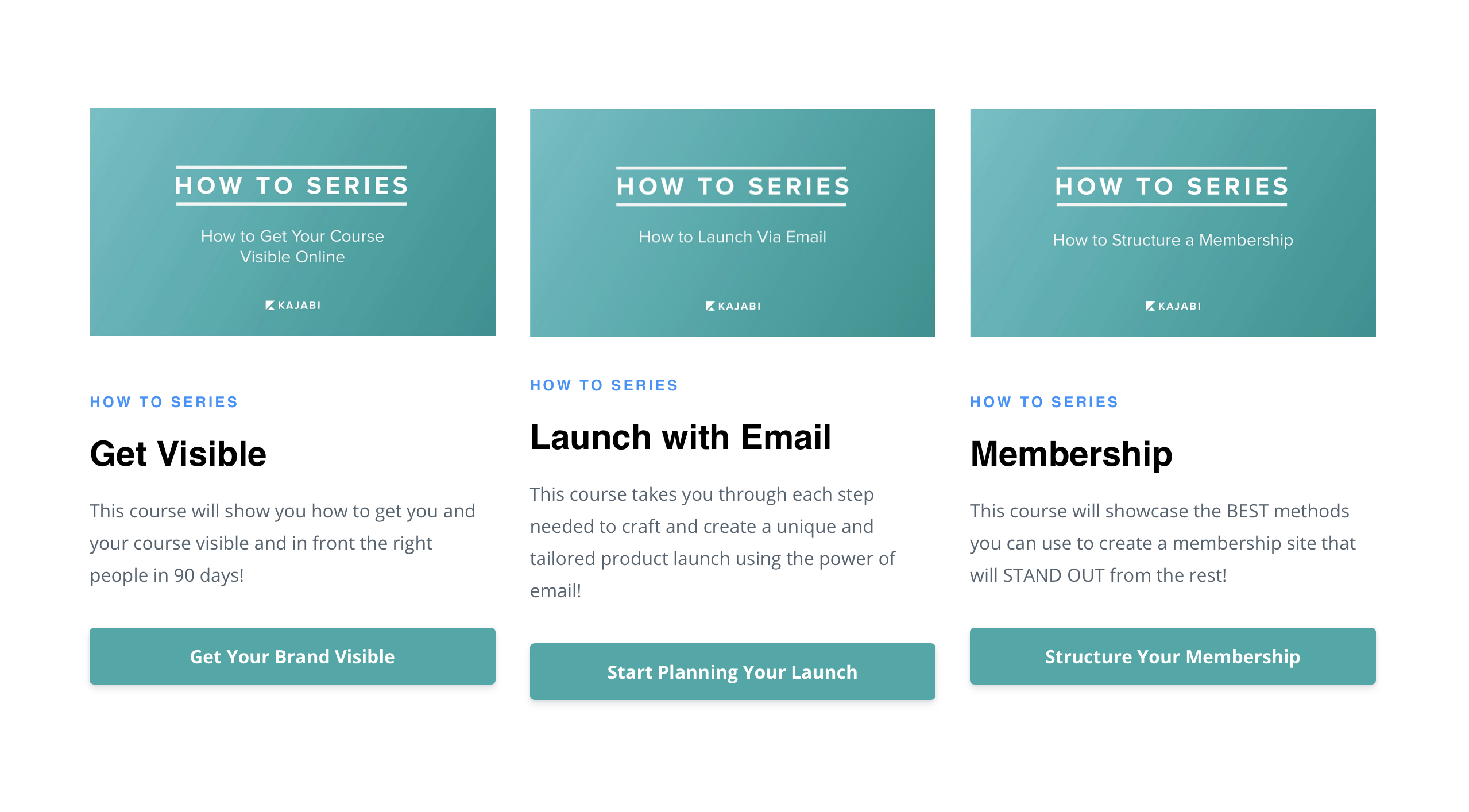 Kajabi University course selection - how to get visible, how to launch with email, and how to structure a membership site