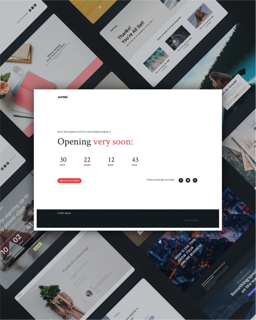 Alpine clean design landing page template screenshot