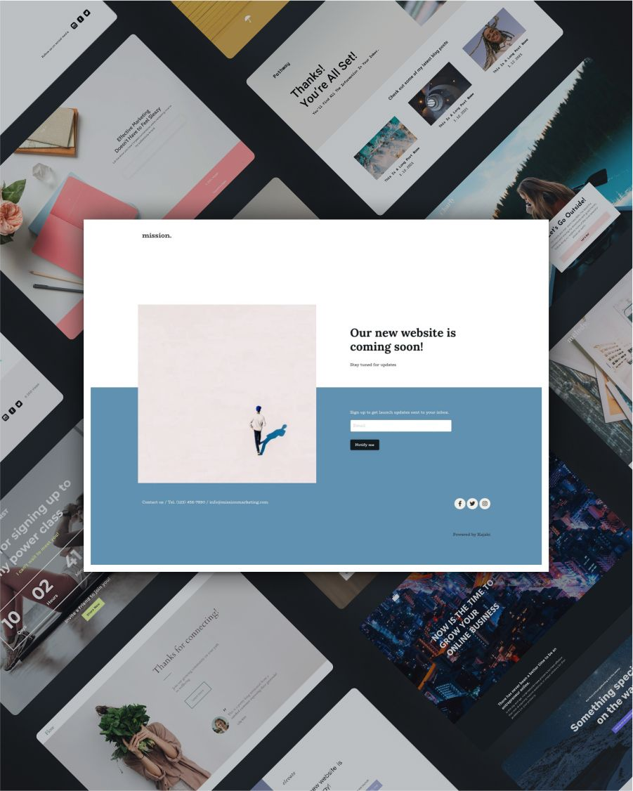 Mission marketing coming soon landing page template screenshot
