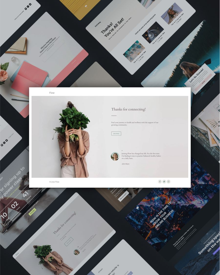 Flow thank-you landing page template screenshot
