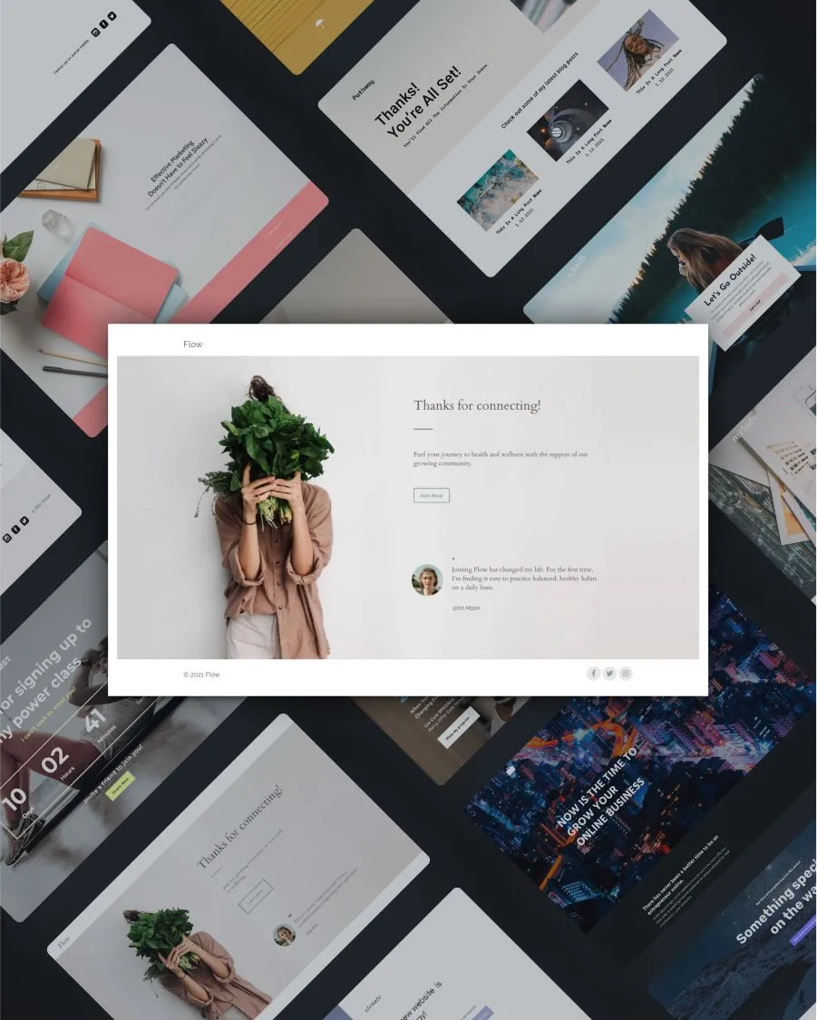 Flow thank-you landing page template screenshot