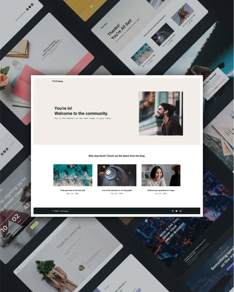 Pathway personal development-oriented landing page template screenshot