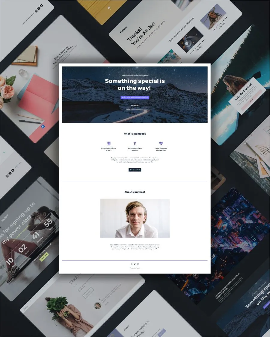 Embrance personal development landing page template screenshot