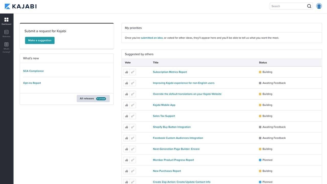 Customer Feedback Portal: Collaborate and Vote on Future Kajabi Updates!