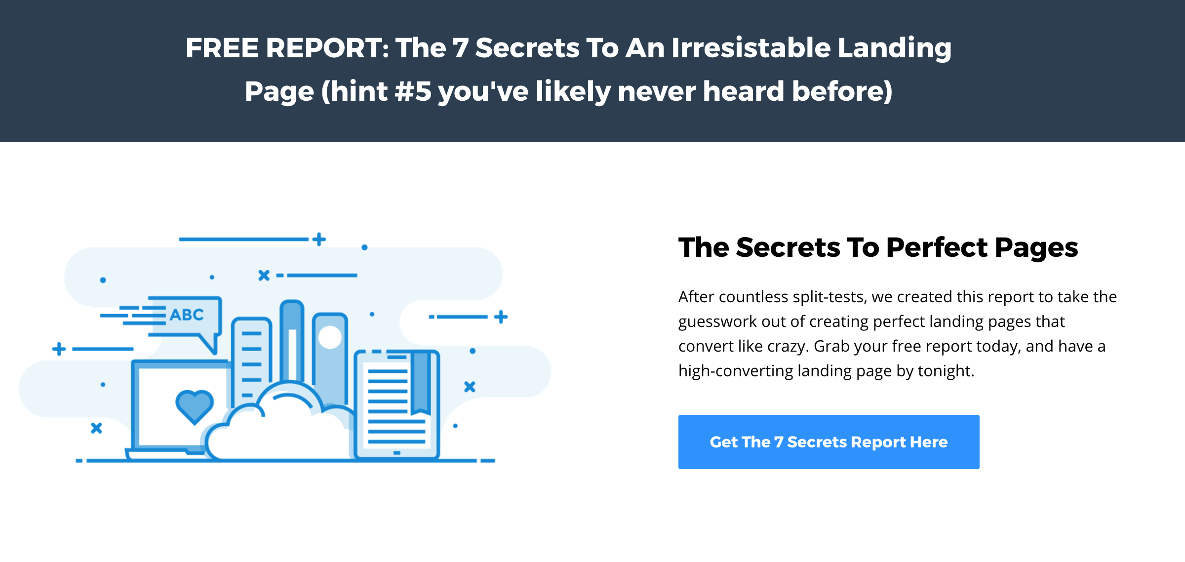 lead magnet landing page content example