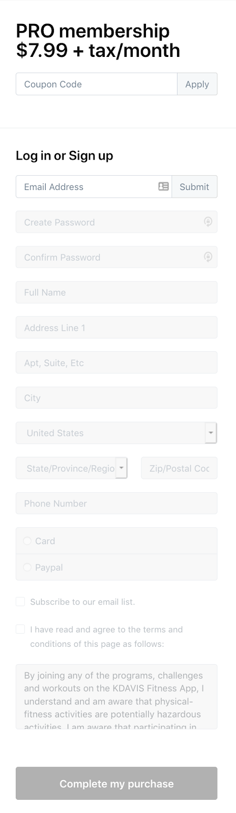 high quality membership order form