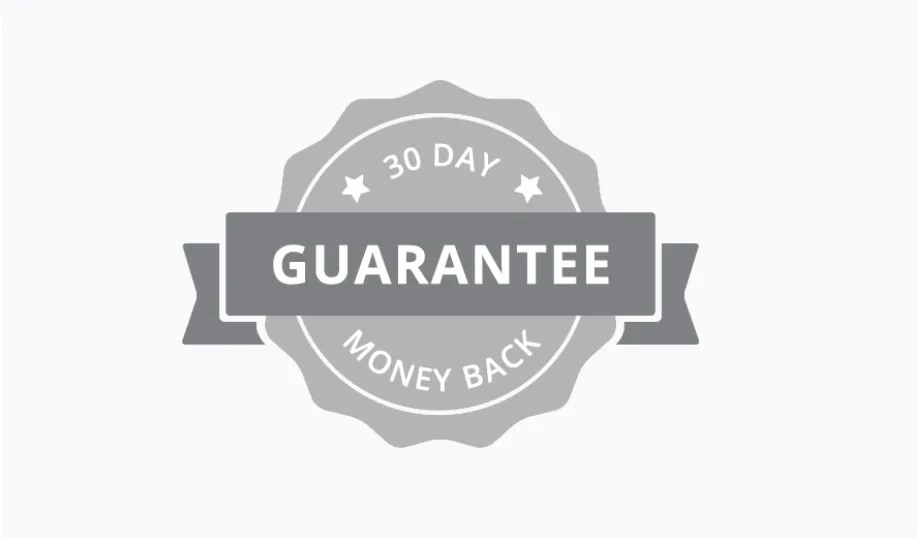 Landing page product guarantee badge