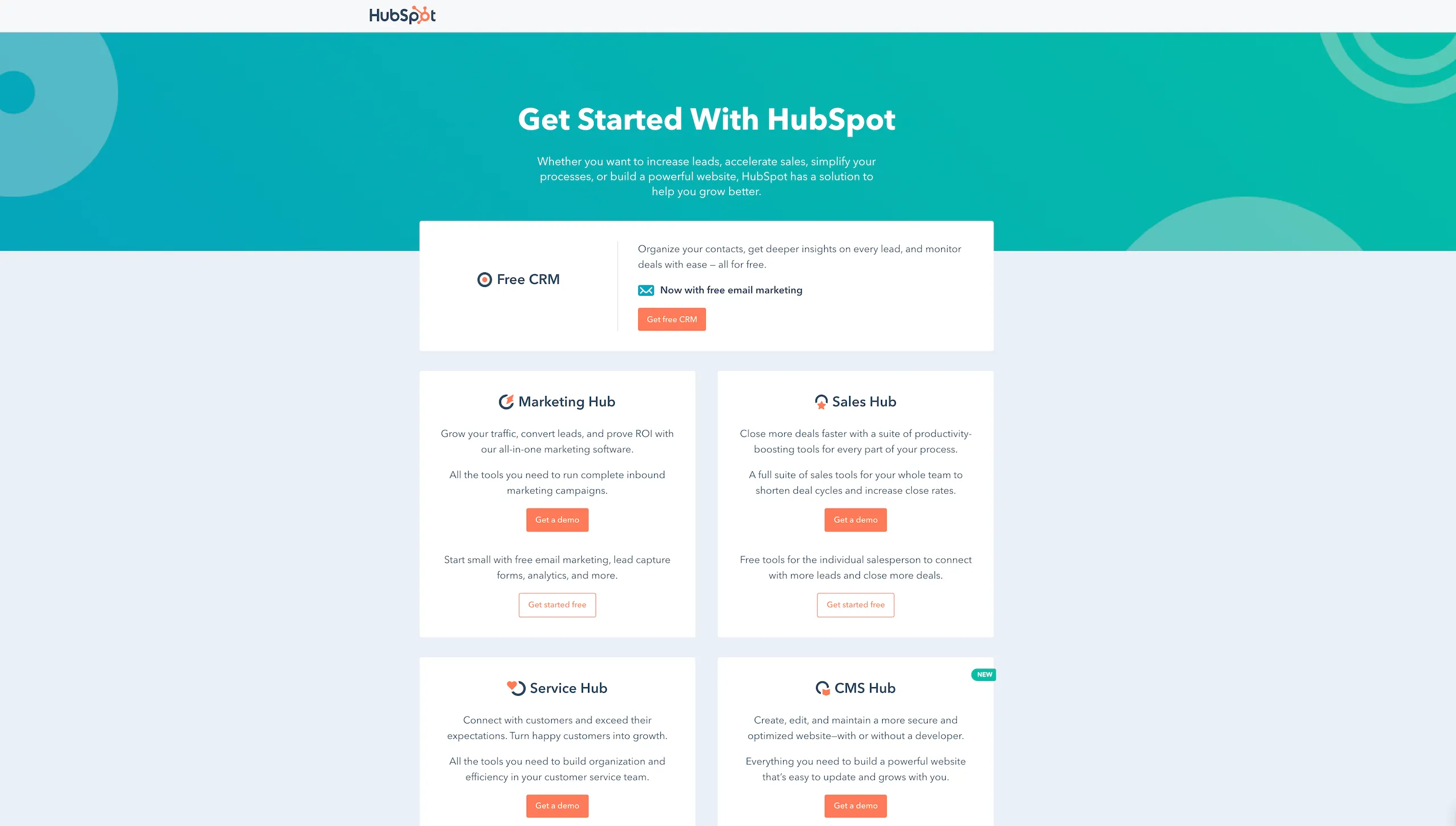 HubSpot landing page