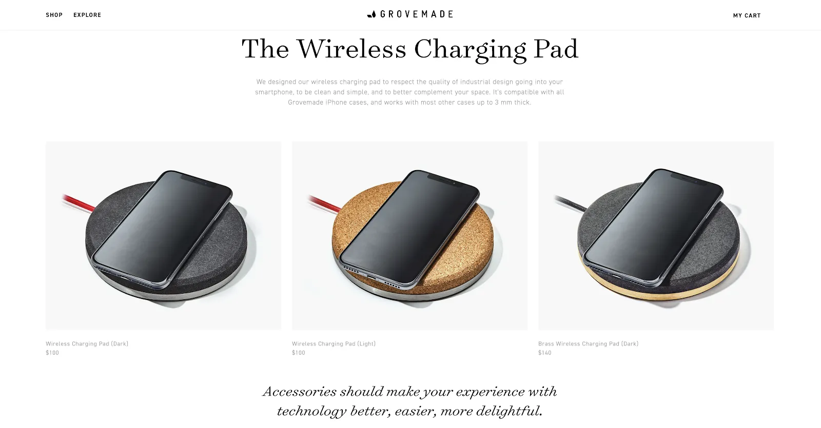 Product page on the Grovemade website