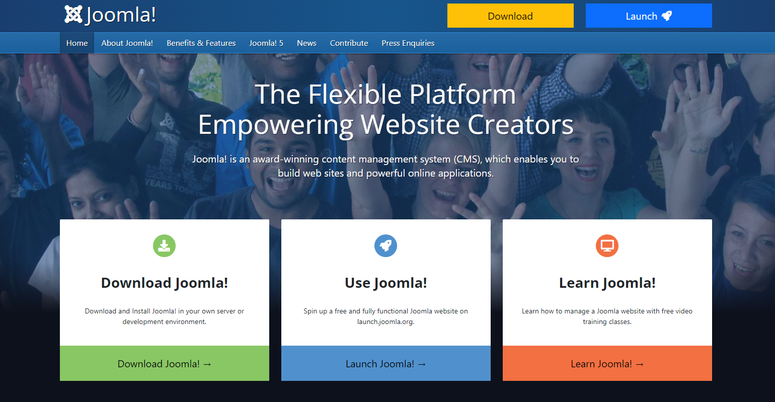 Joomla's homepage