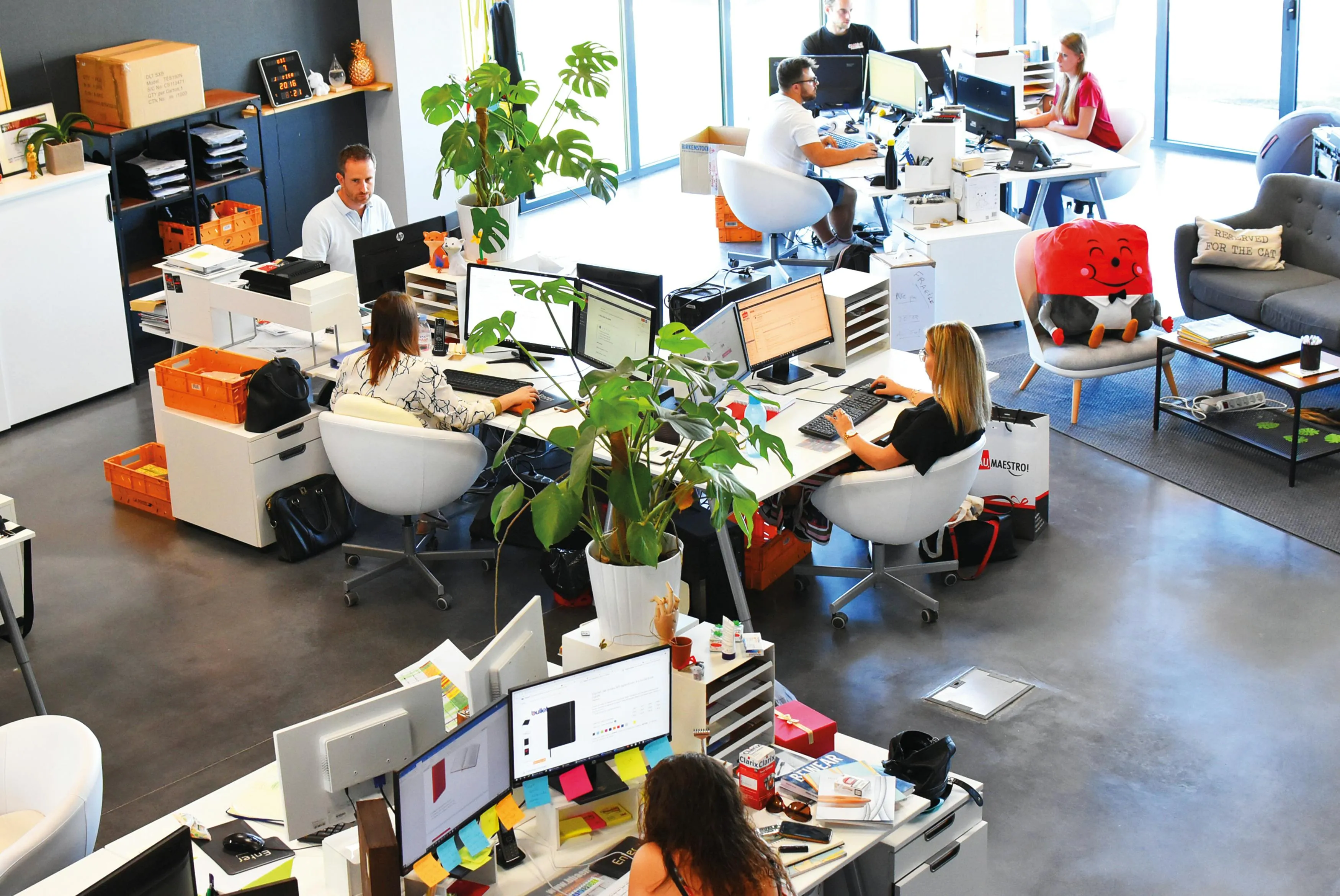 People working in an open space