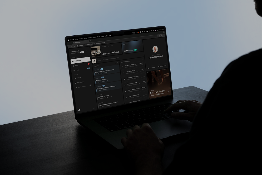 A person using their computer and consulting Sora App