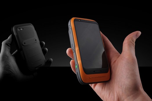 Two Blackfin Mobile models held in hand, front and back views