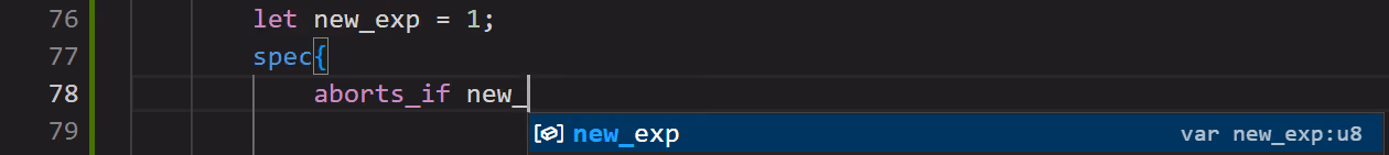 autocomplete suggestion in the code editor