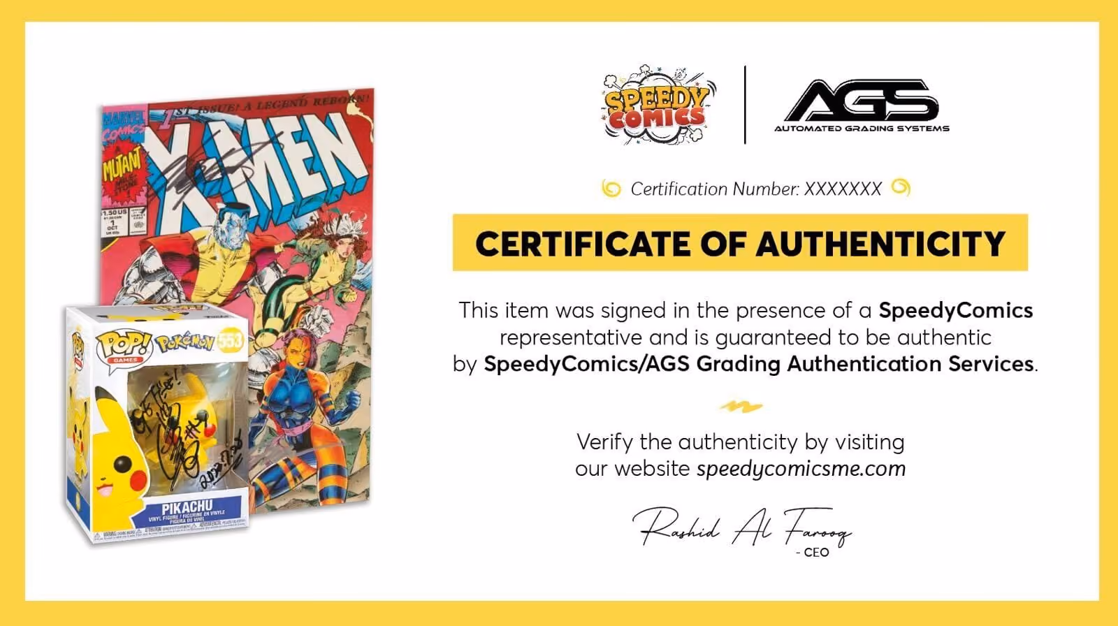 image of an authentication certificate