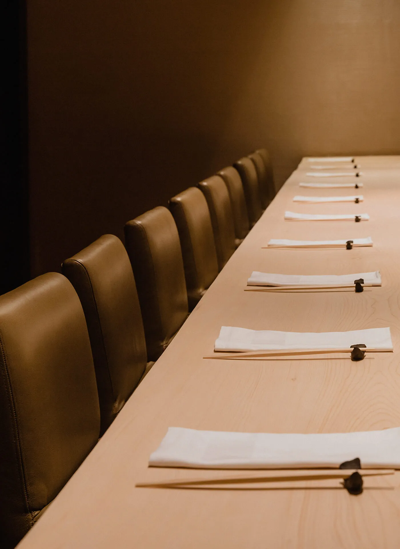 Omakase counter of Partnering restaurant Masa NYC, located at 10 Columbus Circle, Time Warner Center, 4th Floor, New York, NY 10019