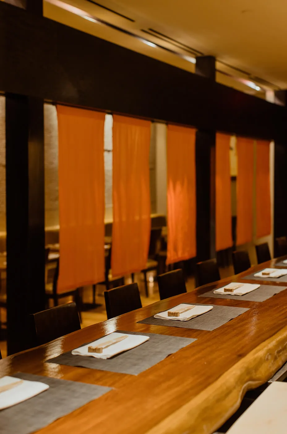 The Bar of Bar Masa, with the curtained dining area in the background