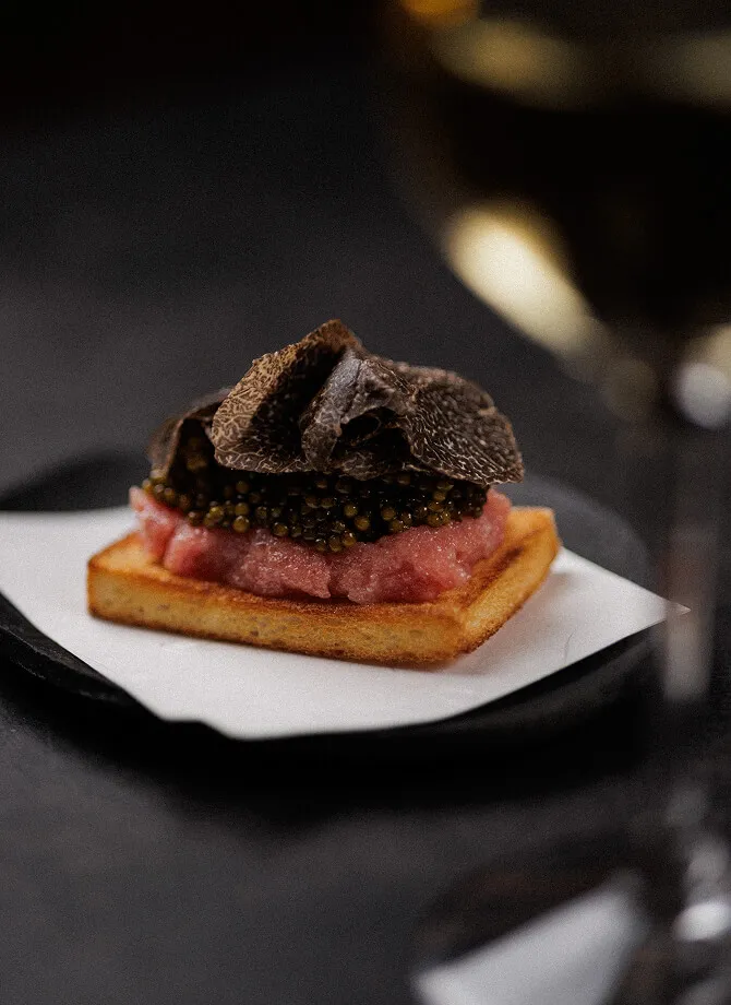 Toro Caviar on Toast w black truffle