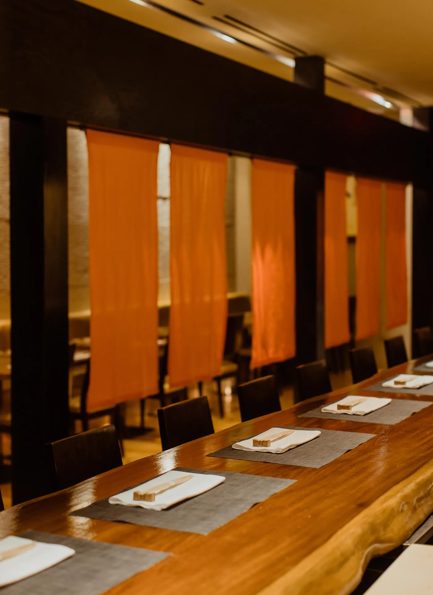 The Bar of Bar Masa, with the curtained dining area in the background