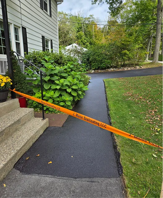 Paved walkway sealcoated