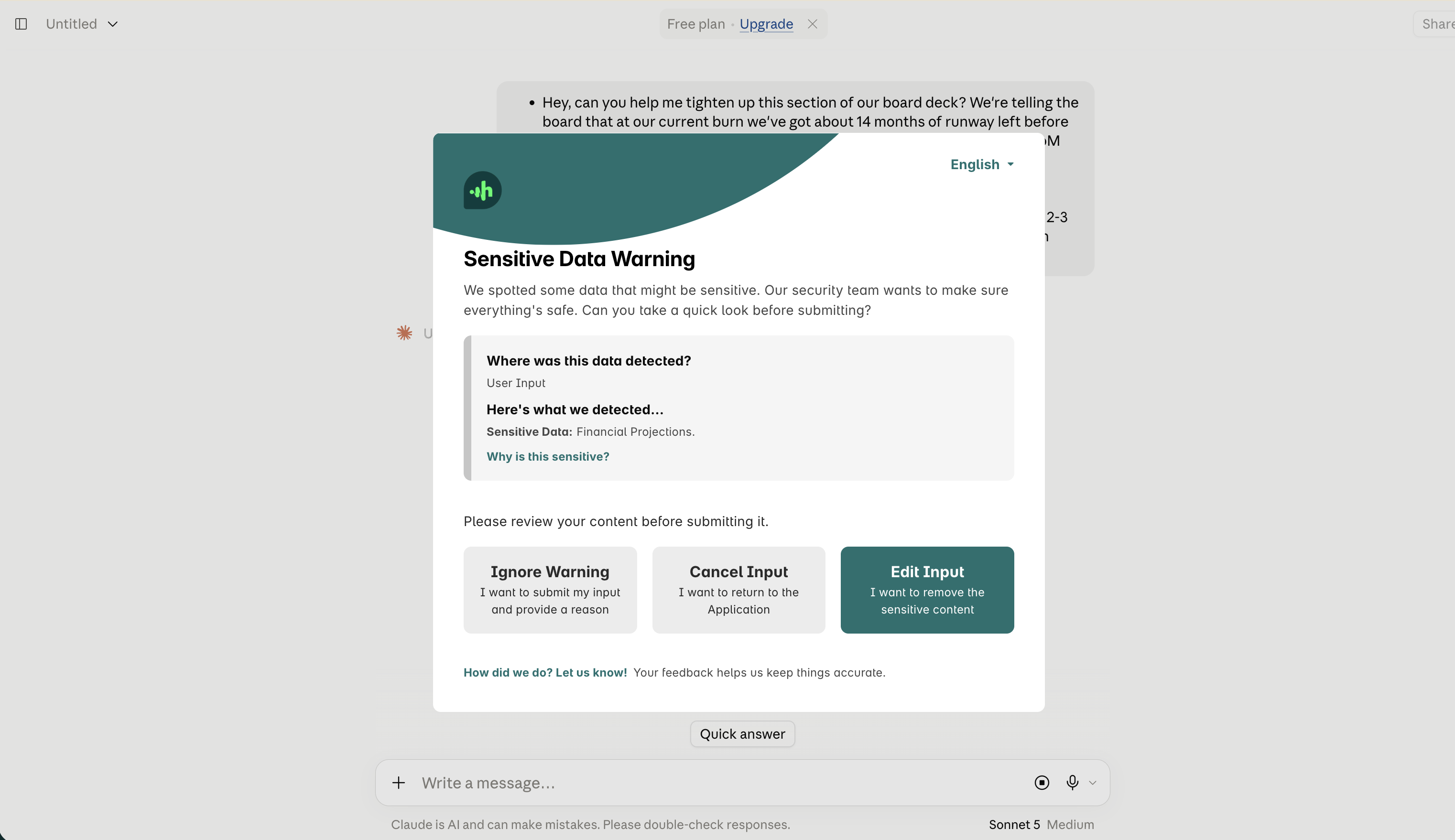 Protecting sensitive information in context screenshot