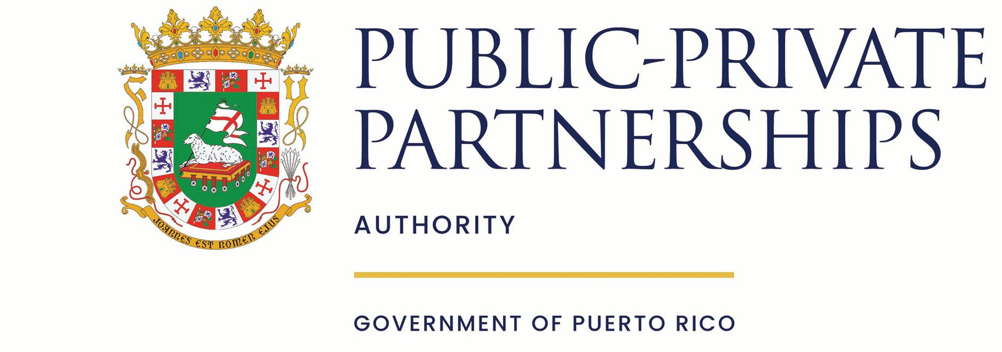 Logo of Puerto Rico Public-Private Partnerships Authority with coat of arms and Government of Puerto Rico text.