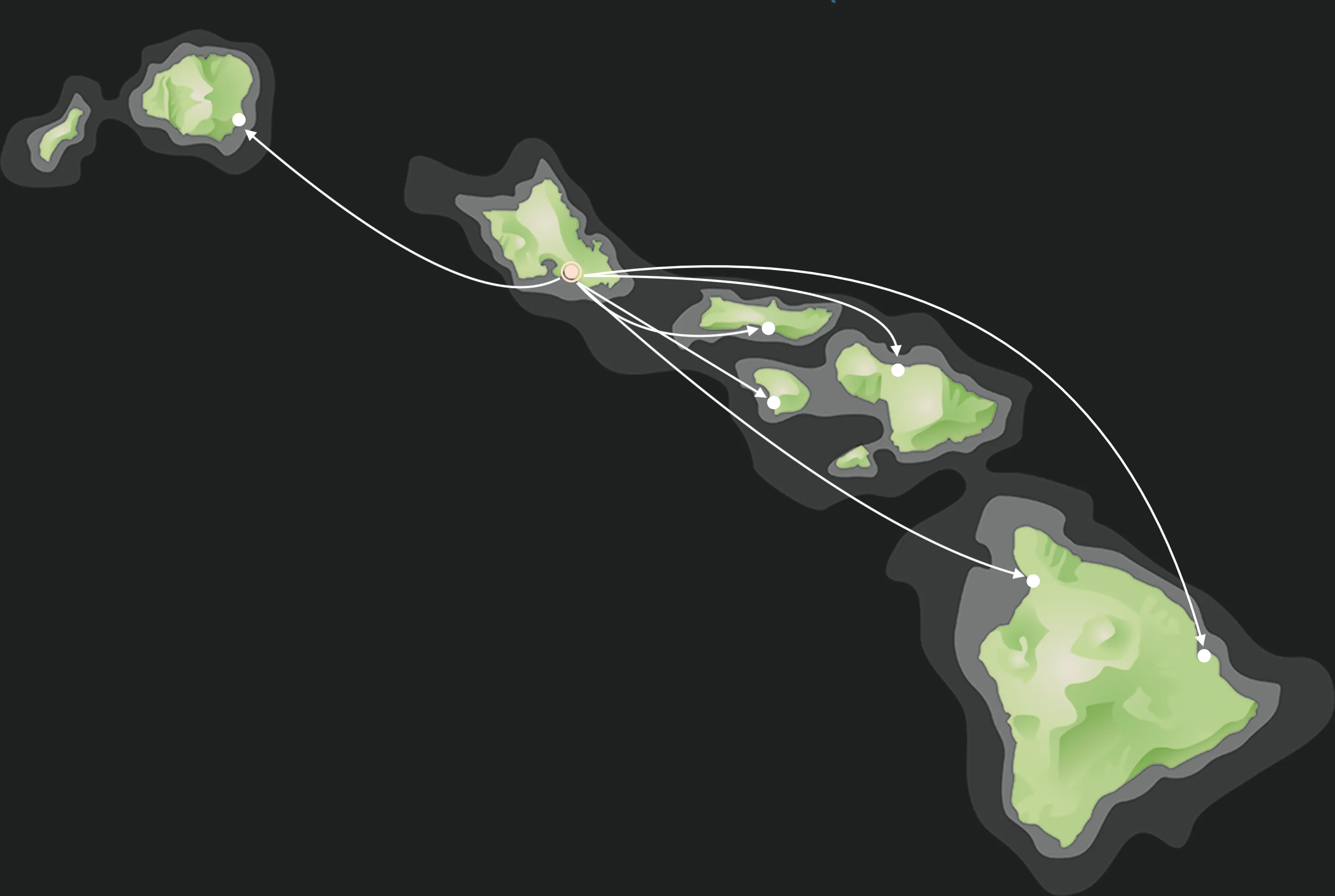 Hawaiian islands shipping map