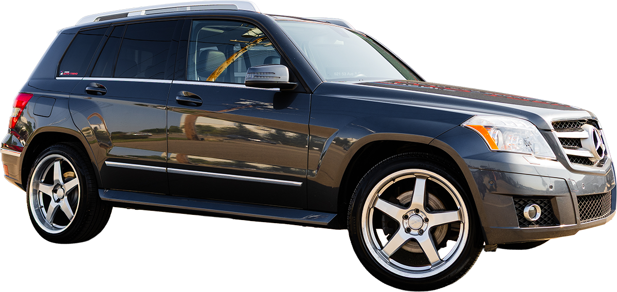 2010 Mercedes-Benz GLK 350 (dark grey), front three-quarter view