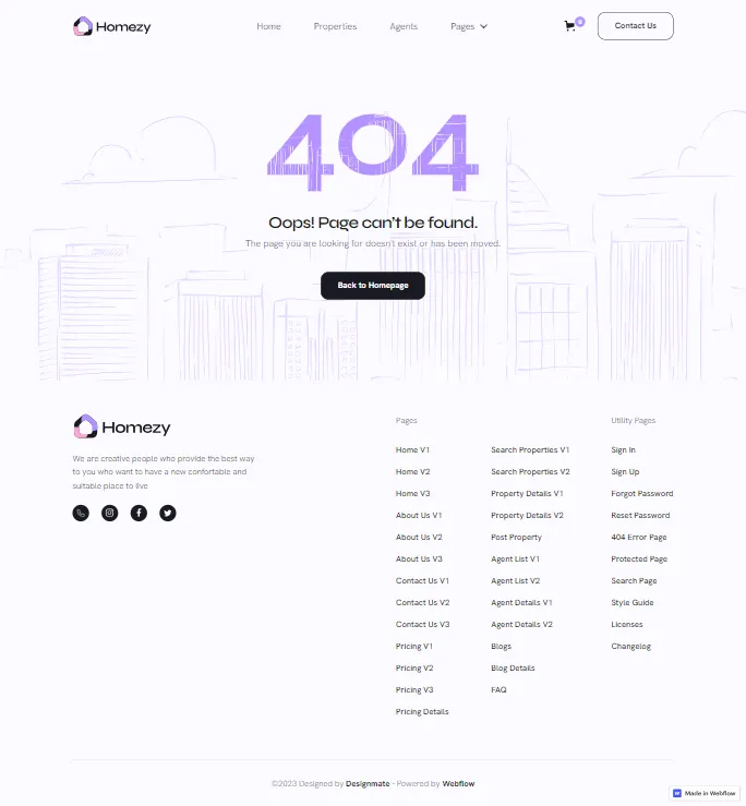 Homezy - Page Preview