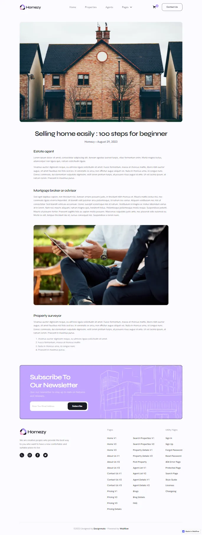 Homezy - Page Preview