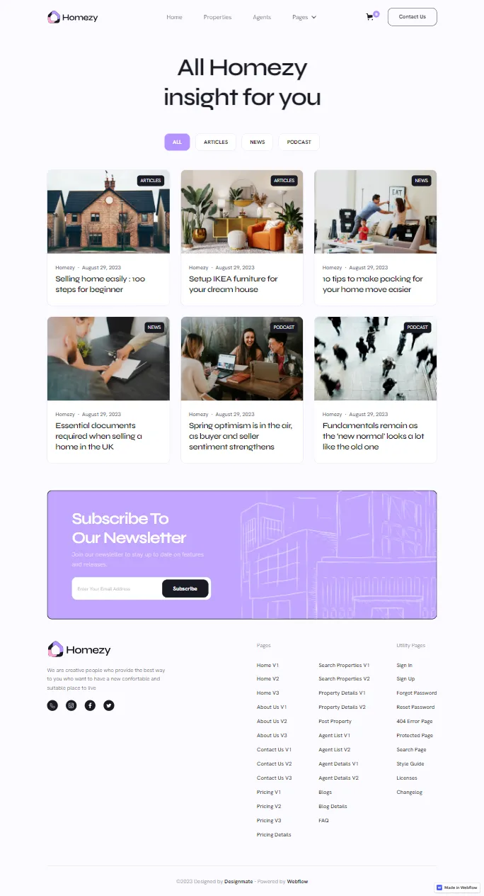 Homezy - Page Preview