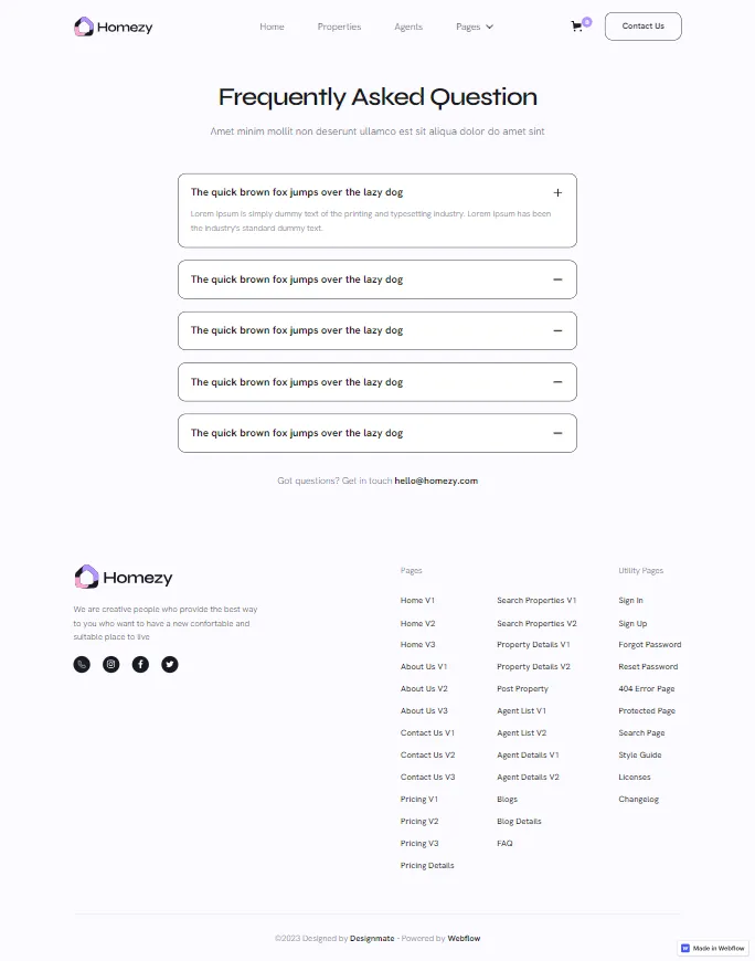 Homezy - Page Preview