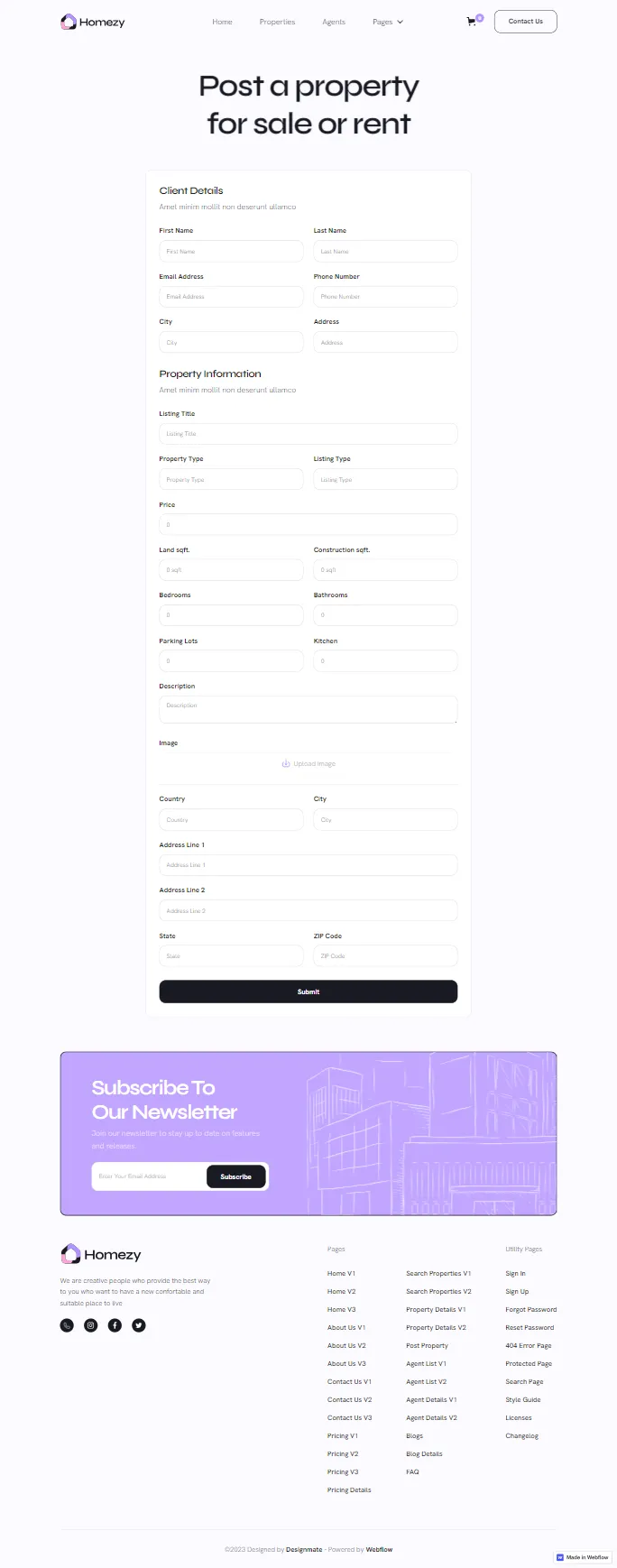 Homezy - Page Preview