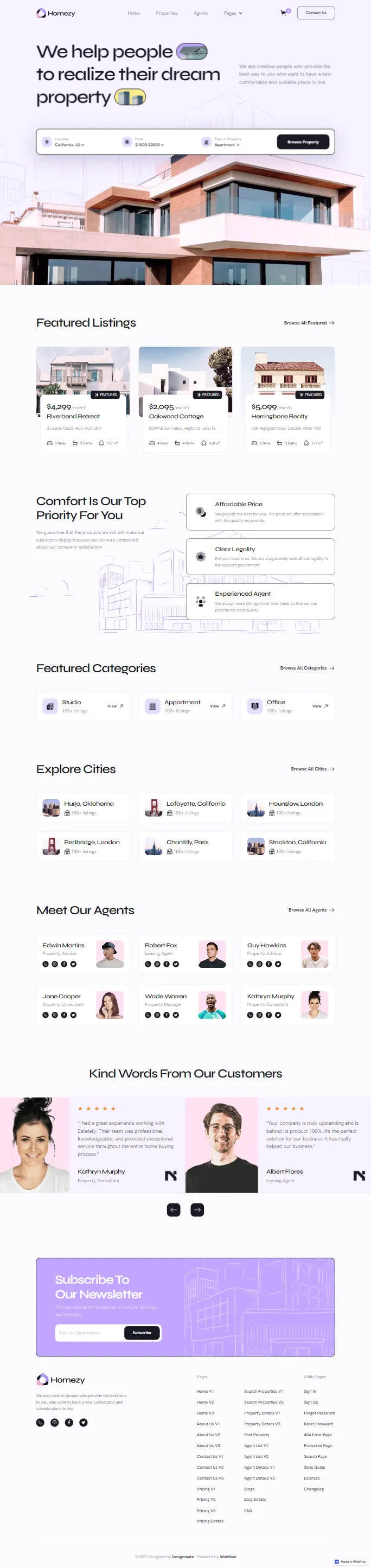 Homezy - Page Preview