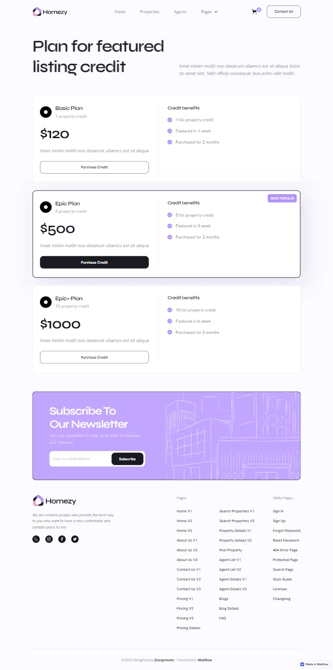Homezy - Page Preview
