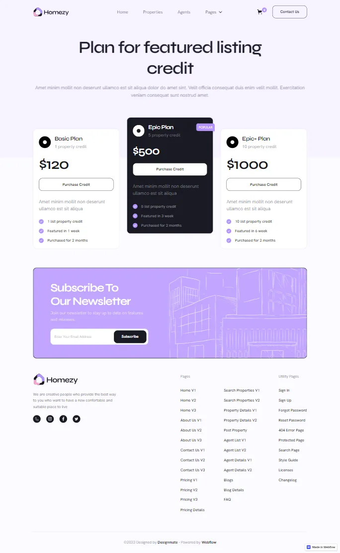 Homezy - Page Preview