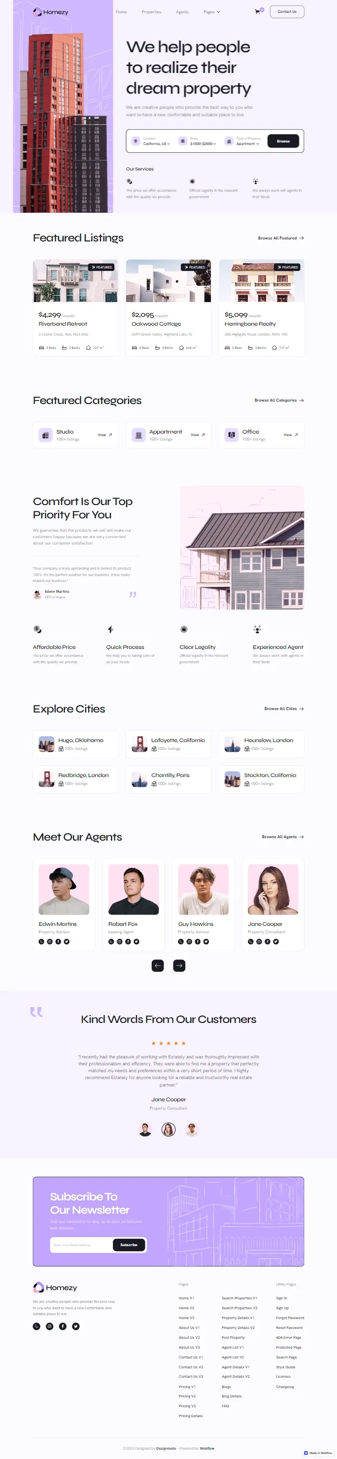 Homezy - Page Preview