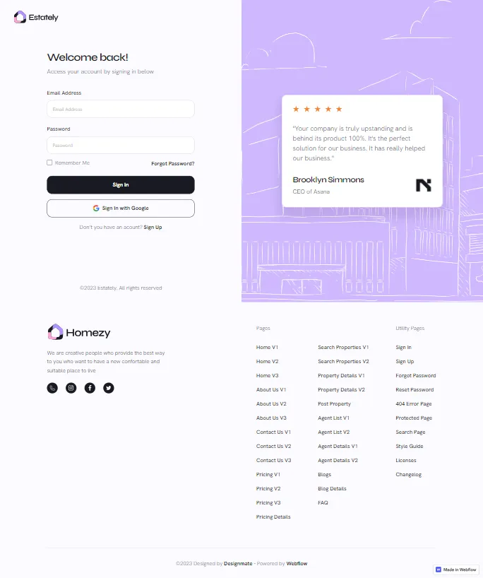 Homezy - Page Preview