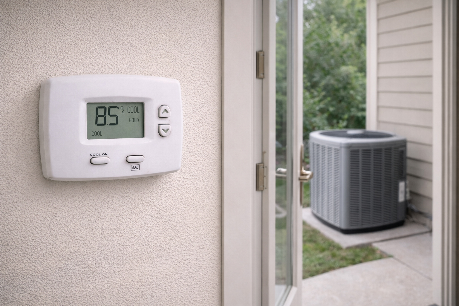 Thermostat showing high temperature with AC not cooling