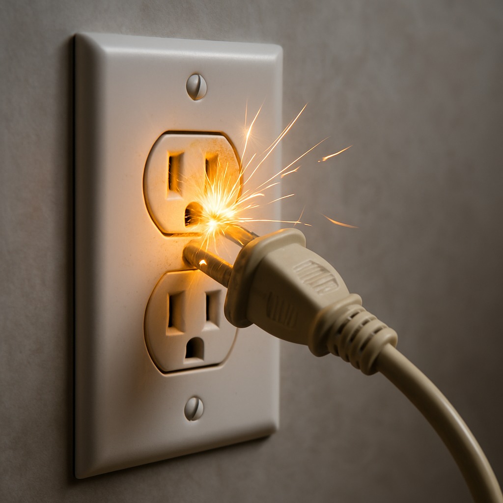 Outlet Sparking When Plugged In? Fire Risk Signs & Fix Costs