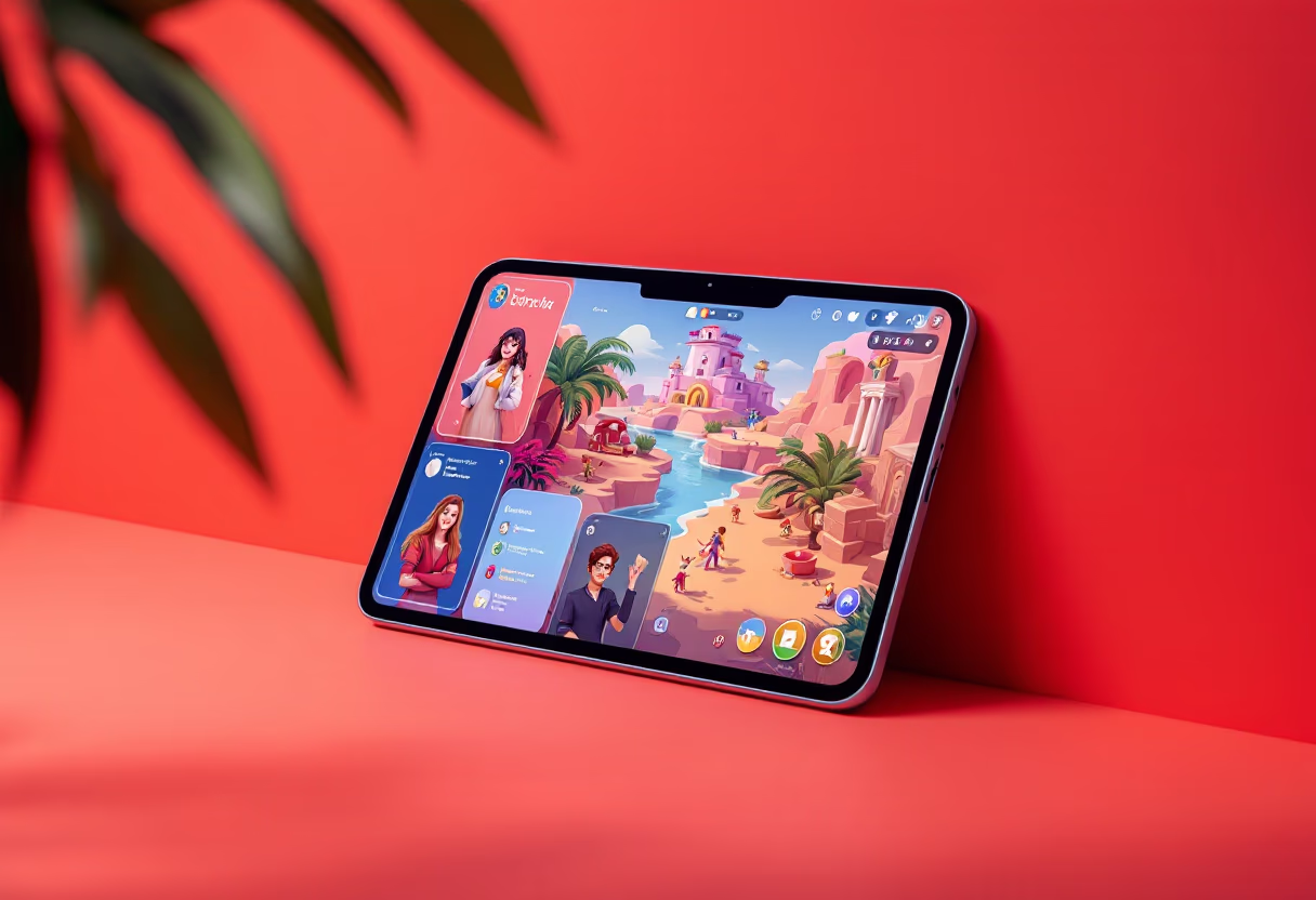 image of mobile device showing game interface