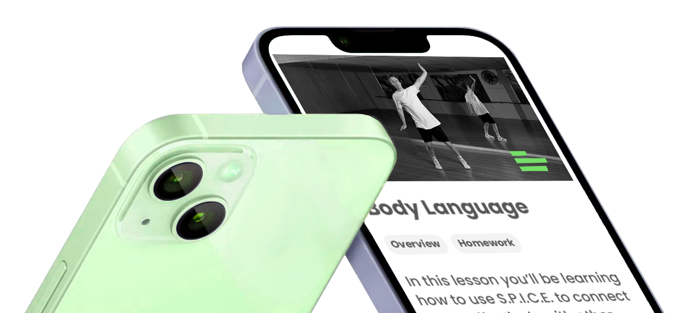 Two phones showing dance videos