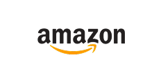 Amazon logo with a yellow arrow shaped like a smile pointing from A to Z.