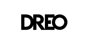 DREO brand logo in bold black letters on a white background.