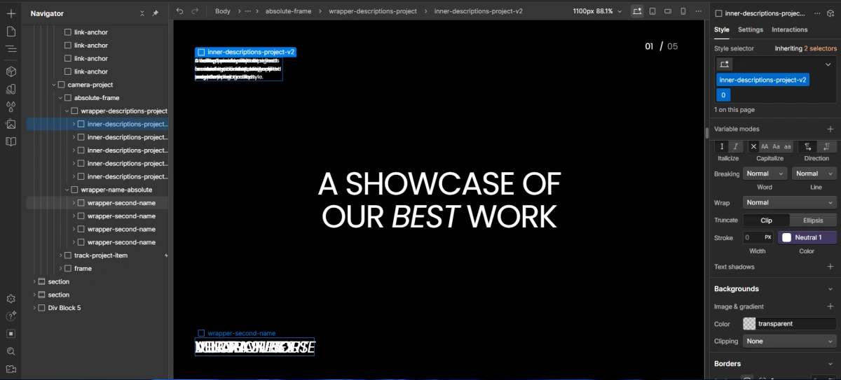 Website preview with design collage elements.
