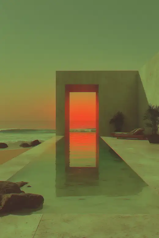 Modern wooden house on a slope