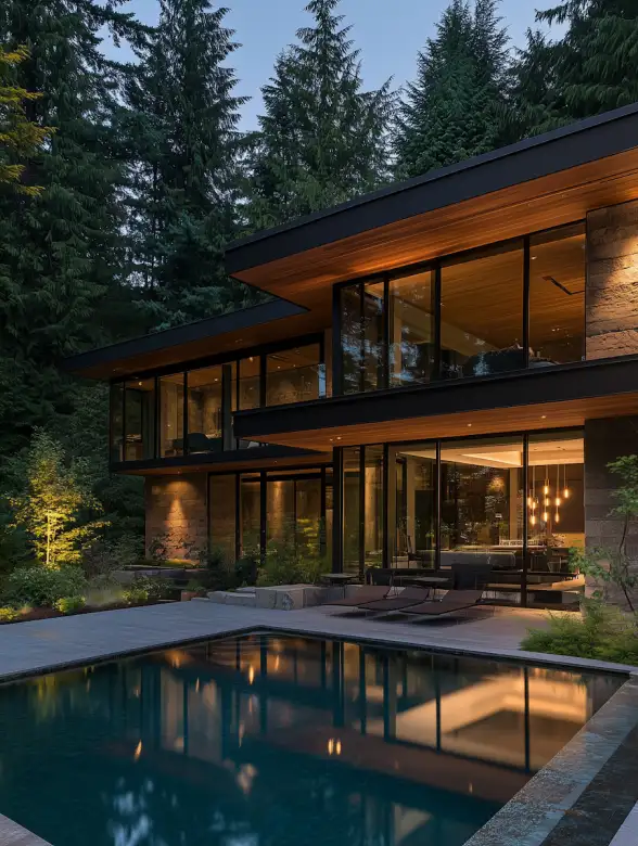 Contemporary white house with clean lines