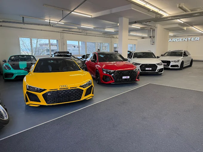 image of vehicles in showroom